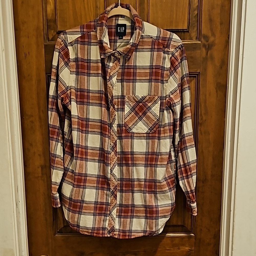 GAP Ladies Burch Danna Plaid Casual Button Down Shirt